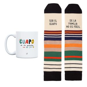 KIT TAZA+CALCETINES SER EL GUAPO FAMILIA NO ES FACIL T42-46