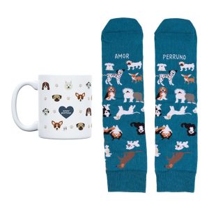 KIT TAZA + CALCETINES AMOR PERRUNO TALLA 36-41