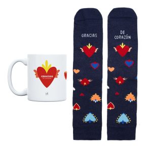 KIT TAZA + CALCETINES GRACIAS DE CORAZON TALLA 36-41