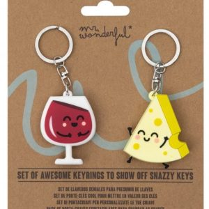 SET DE 2 LLAVEROS - VINO Y QUESO