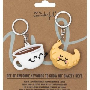 SET DE 2 LLAVEROS - CAFE Y CROISSANT