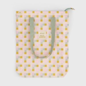 BOLSA TELA TOTE BAG CUADRADOS MULTICOLOR - HELLO, SUNSHINE!