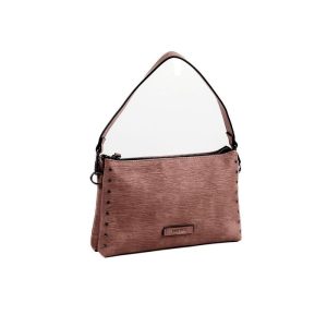BOLSO DE HOMBRO CON BANDOLERA TACHUELAS MARRON SERIE ALAMO