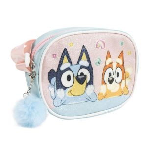 BOLSO FANTASIA BLUEY OVALADO CON POMPON