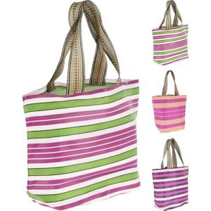 BOLSO PLAYA RAYAS PINK 50X37CM SURTIDOS