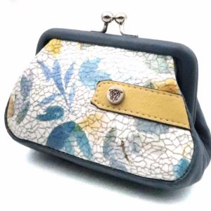 MONEDERO PIEL CON CIERRE BOQUILLA FLORES 12X7