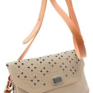 BOLSO BANDOLERA PIEL 3 DEP CREMALLEERA Y SOLAPA LASER 20X13