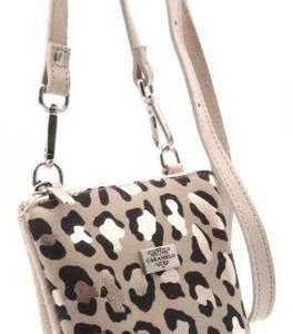 BOLSITO BANDOLERA PORTAMOVIL PIEL CREMALLERA LEPOARD 13X17,