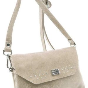 BOLSITO BANDOLERA PIEL CREMALLEERA Y SOLAPA TACHAS 20X13 CA