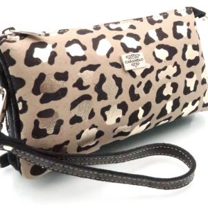 MONEDERO NECESER PIEL ASA DE MANO LEPOARD 19,5X11 NEGRO