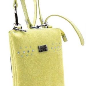 BOLSITO BANDOLERA PORTAMOVIL PIEL CREMALLERA TACHAS 13X17,5