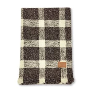 BUFANDA CARAMELO CUANDROS BLANCO