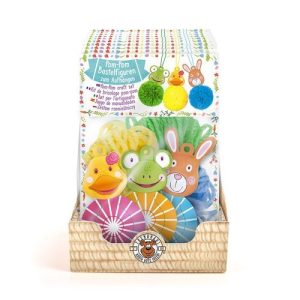 EXPOSITOR 10 SET MANUALIDADES POMPON ANIMALITOS DIY