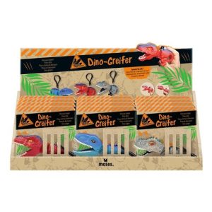 EXPOSITOR 12 LLAVEROS DINOSAURIOS PINZA SURTIDOS