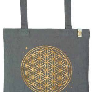 BOLSA DE TELA DE LA COMPRA ALGODON ORGANICO FLOR DE LA VIDA