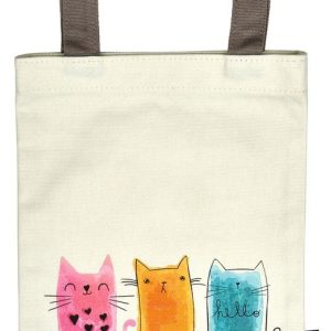 BOLSA DE TELA PARA LIBROS TRIO GATOS