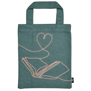 BOLSA DE TELA PARA LIBRO CON BORDADO