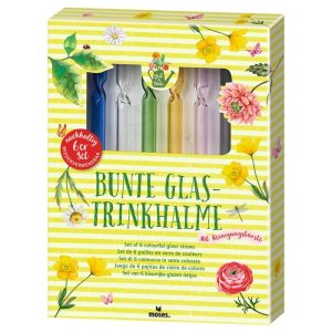SET DE 6 PAJITAS DE VIDRIO