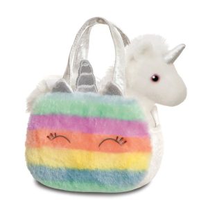 BOLSO ARCOIRIS CON PELUCHE UNICORNIO 21CM