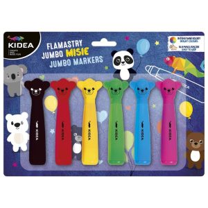 SET DE 6 ROTULADORES JUMBO CON CABEZA DE OSITO KIDEA