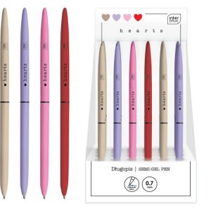 EXPOSITOR 24 BOLIGRAFO AZUL SEMI GEL 1MM SLIM HEARTS