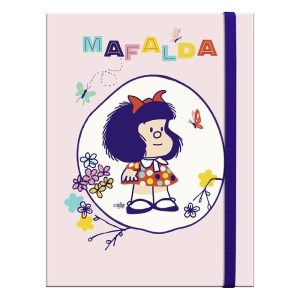 CARPETA PORTAFOLIO MAFALDA PASTEL CON LIBRETA INTERIOR A5