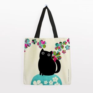 BOLSA ALGODON PLANET CAT GRANDE - 1 NEGRO