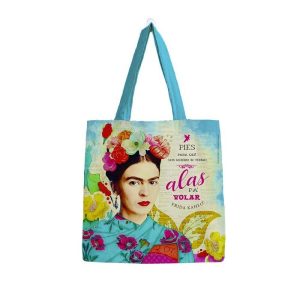 BOLSA ALGODON FRIDA KAHLO MEDIANA ALAS PARA VOLAR