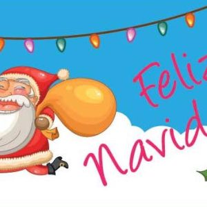 ROLLO 250 ETIQUETAS FELIZ NAVIDAD 138 PAPA NOEL