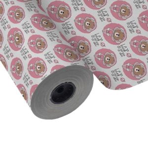 PAPEL REGALO BOBINA 31CM 2K INFANTIL OSO ASTRONAUTA ROSA