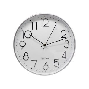 RELOJ OFICINA PLATA 30 CM