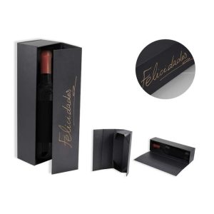 CAJA PLEGABLE RIGIDA PARA BOTELLAS CON ROTULADOR