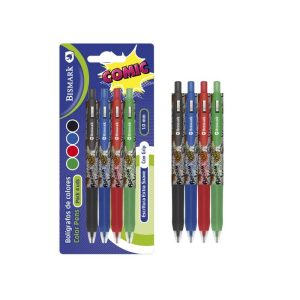 PACK 4 BOLIGRAFOS GEL DECORADOS