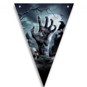 GUIRNALDA CEMENTERIO CON MANO 300 CM TRIANGULOS
