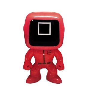 FIGURA JUEGO DEL CALAMAR VIGILANTE CUADRADO CON LUCES 10 CM