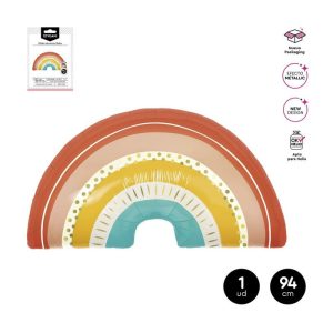 GLOBO POLIAMIDA FORMA ARCOIRIS BOHO 94X60CM APTO HELIO