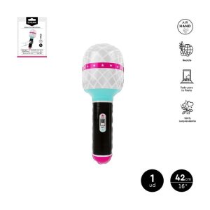 GLOBO FOIL MANO MUSIC MICROFONO 21 X 42 CM 16 BLISTER 4UD