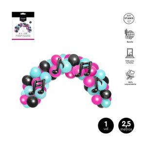 SET ARCO GLOBOS LATEX PARTY MUSIC 44UDS