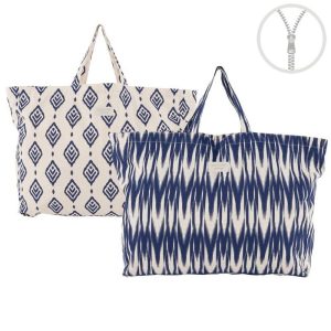 BOLSA XL CON CREMALLERA IKAT AZUL SURTIDAS