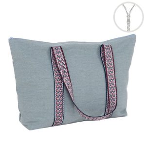 BOLSO CON CREMALLERA DETALLE CINTA AZUL