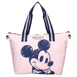 BOLSO SHOPPING ROSA PASTEL MICKEY CLASSIC