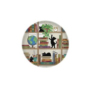 BOLA DE CRISTAL PISAPAPELES SOBREMESA BUG ART GATO LIBROS