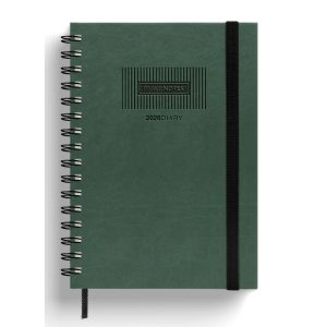 AGENDA SEMANAL A5 ESPIRAL DOBLE NEGRA 12 MESES COLOUR GREEN