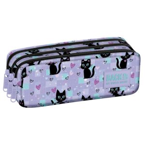 PORTATODO CON TRES CREMALLERAS GATOS NEGROS