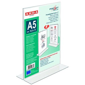 PORTA LETREROS DE PIE BASE T TAMA?O A5 - CM, 14,8X21