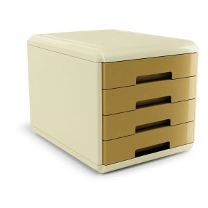 ARCHIVADOR 4 CAJONES ARDA VINTAGE CARAMEL COLOR OCRE