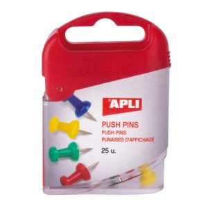 AGUJAS PUSH PINS COLORES SURTIDOS 25 U,