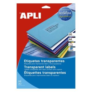 ETIQUETAS TRANSLUCIDAS INTEMPERIE 105X148MM 20 HOJAS