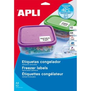 ETIQUETAS BLANCAS CONGELADOR 63,5X33,9MM 10 HOJAS