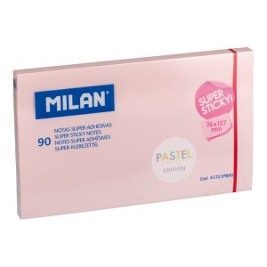 NOTA SUPER ADHESIVA MILAN 76X127 90 HOJAS ROSA PASTEL